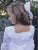 Organza or Swiss Organdy  White Stripes Spanish Communion Gown 1211