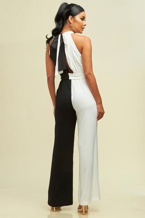 Mono Elegante Columna Blanco y Negro 9157
