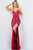 V-Neckline Beaded Embellishment High Slit Prom Gown By Jovani 220580