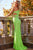 Asymmetrical Neckline Stone Embellishment Neon Prom Gown Jovani 23140