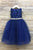 Satin Top Dress with Beaded Applique Tulle Skirt Girl Dress 266IV