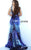 Jovani 3192 Blue Multi Sequin Plunging V Neck