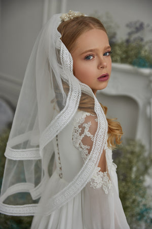 Two Tier Veil First Communion  Celestial A45 ORDER ONLY WHEN ORDERING CELESTIAL GOWNS