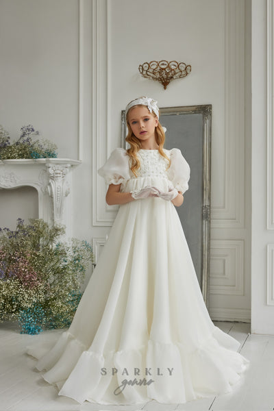 Dress For Girl Graduation Ceremony 5th Grade Dance Dresses Girl White Princess Dress For First Communion Dress For Girl Graduation Ceremony 5th Grade Dance Dresses Girl White Princess Dress For First Communion