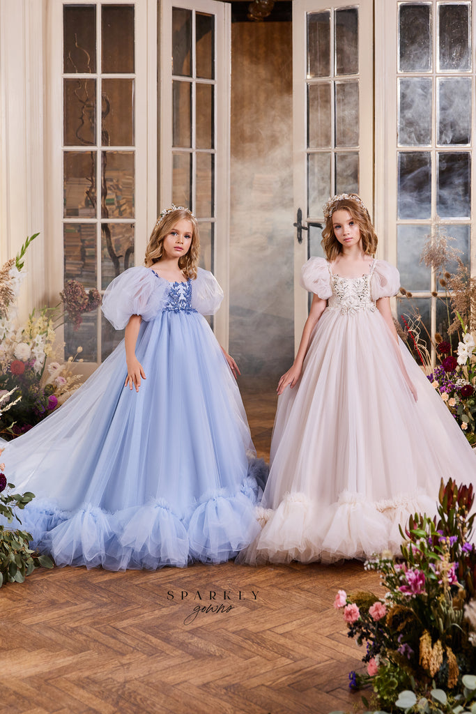 Puffy Sleeves Girl First Communion Dress Celestial 3403