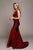 Fitted Satin Sleeveless  Open Back Eggplant Evening Gown AC370