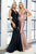 Fitted Satin Sleeveless  Open Back Eggplant Evening Gown AC370