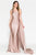 One-Shoulder Satin Fitted Green Burnt Orange Evening Dress AC387BO