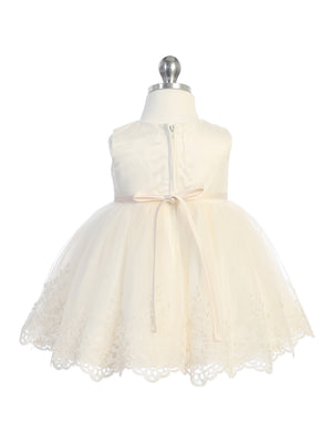 Illusion neckline Tulle Skirt Flower Girl Dress Infant 5801S