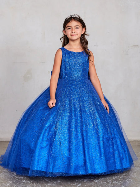 Glitter Ball Gown with Tail Royal Blue Tip Top 5804 2 / Royal Blue