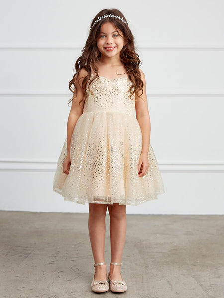 Gold Short Length Flower Girl Dress 5825G 6 months / Gold Gold Short Length Flower Girl Dress 5825G 6 months / Gold