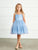 Sky Blue Short Length Flower Girl  Dress 5825SB