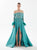 Tarik Ediz 98316 Vestido largo de corte A Madison con adornos de plumas