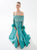 Tarik Ediz 98316 Vestido largo de corte A Madison con adornos de plumas