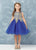 Short Flower Girl Dress with Gold Lace 7013BU