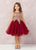 Short Flower Girl Dress with Gold Lace 7013IV