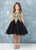 Short Flower Girl Dress with Gold Lace 7013wh