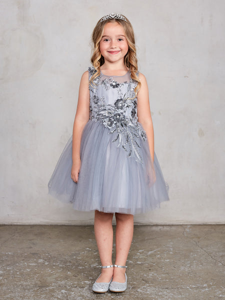silver dress with flowers Silver Storm Dress Teuta Matoshi