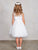 Sleeveless Short Dress with 3D flowers White Flower Girl  Dress Tip Top 7027