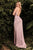 Cowl Neckline Fitted Satin Bridesmaid Evening Dress 7479