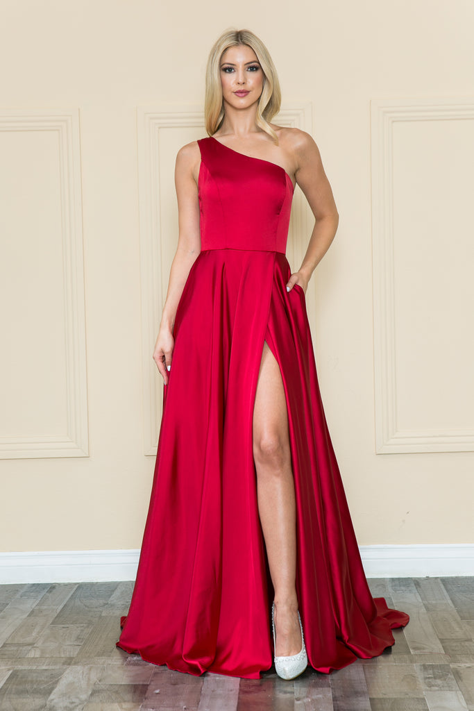 One Shoulder Side Slit Long Prom Dress 8912