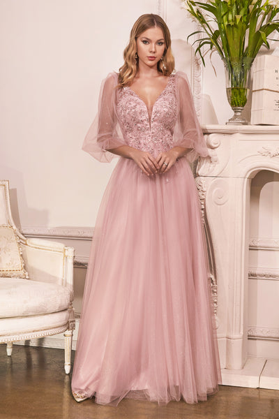 Plus Size Mother Of The Bride Dresses That Hide Belly Glitter Tulle Puffed  Sleeves Evening Dress Cinderella Divine CD0182  Sparkly Gowns