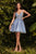 Vestido corto de corte A con brillo de Cinderella Divine CD0189