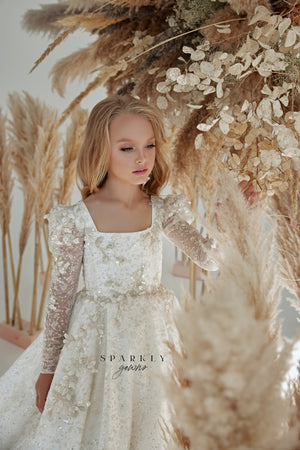 In Stock Size  9 Glitter Embellishment First Communion Dress FM065