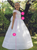 Organza or Swiss Organdy  White Stripes Spanish Communion Gown 1211
