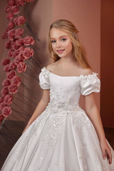 Off the Shoulder First Communion Flower Girl Gown PR116 – Sparkly