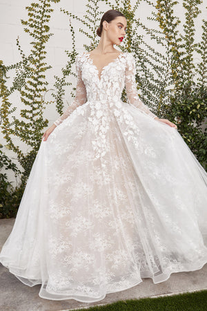 Long Sleeves Romantic Yvaine Andrea & Leo Couture A1067W Wedding Gown