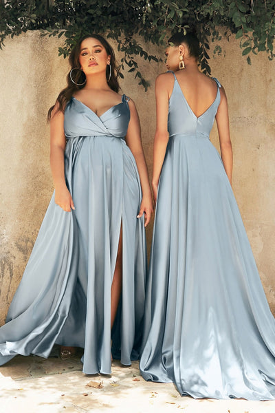 Flowy Satin V-neckline A-line Emerald Bridesmaids or Evening Gown BD105 Flowy Satin V-neckline A-line Emerald Bridesmaids or Evening Gown BD105