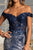 Off-Shoulder Sequin Mermaid Long Evening Gown GL3024