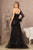 One Long Sleeve Sequin and feather Embellishment Prom Gown GL3160