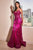 V-Neckline Glitter Embellishment Long Gown J810A