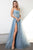Scoop Neckline Beaded Floral Appliques Prom Gown TM1004