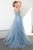 Scoop Neckline Beaded Floral Appliques Prom Gown TM1004