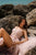 Strapless Maxi Dress with Sheer Bodice and Elegant Overskirt TM1002