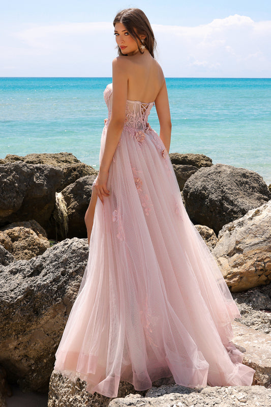Strapless Maxi Dress with Sheer Bodice and Elegant Overskirt TM1002 Sparkly Gowns Strapless Maxi Dress with Sheer Bodice and Elegant Overskirt TM1002 Sparkly Gowns