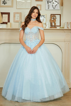 A-line Tulle Floral Prom Dress AC8064