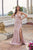 Rhinestone evening gown with side slit JT2656S