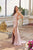 Rhinestone evening gown with side slit JT2656S