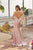 Rhinestone evening gown with side slit JT2656S