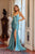 Rhinestone evening gown with side slit JT2656S
