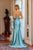 Rhinestone evening gown with side slit JT2656S