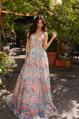 現品 [Édition] floral long dress Sequin Floral Long Dress R1430 by Nox Anabel – Sparkly Gowns