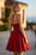 Juliet JT7186A Spaghetti Strap Corset Mini Dress With Voluminous Skirt