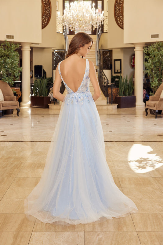 Floral Embroidered A-Line Dress by Nox Anabel Y1799 00 / LightBlue Floral Embroidered A-Line Dress by Nox Anabel Y1799 00 / LightBlue