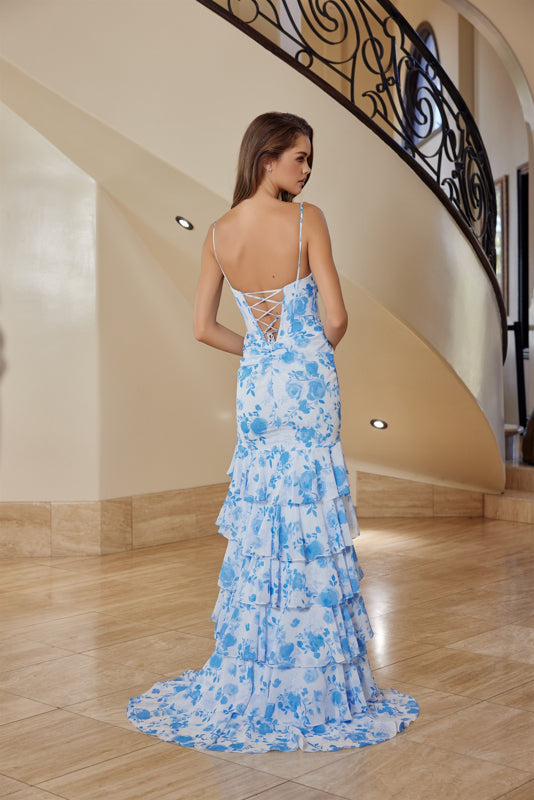 Floral Fit and flare Prom Dress Nox Anabel T1863 Sparkly Gowns Floral Fit and flare Prom Dress Nox Anabel T1863 Sparkly Gowns