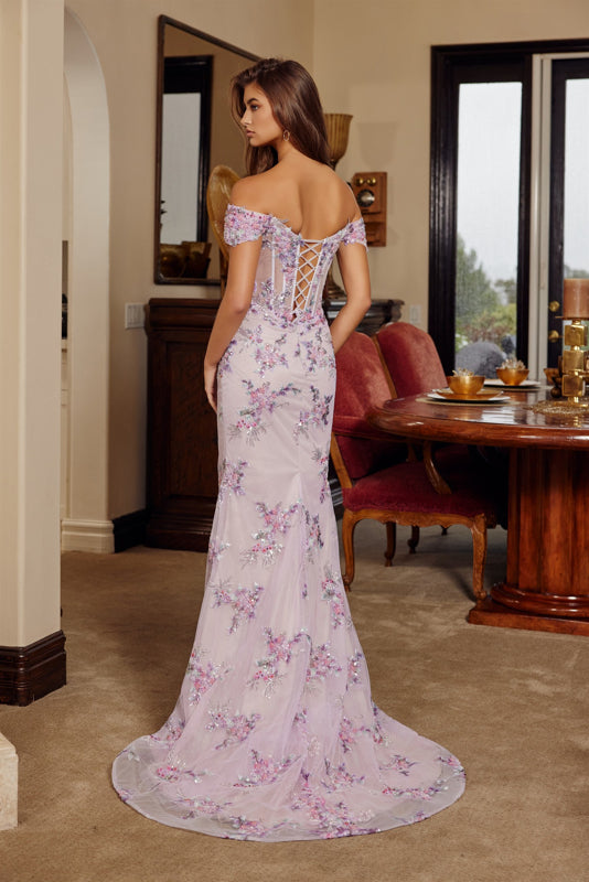 Off-the-shoulder Beaded Embellished Nox C1829 Sparkly Gowns Off-the-shoulder Beaded Embellished Nox C1829 Sparkly Gowns